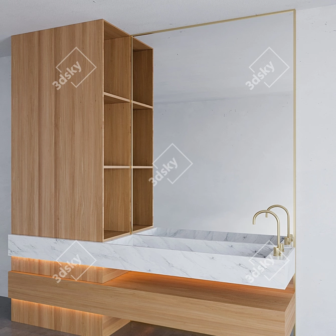 Sleek Bathroom Ensemble 3D model image 2
