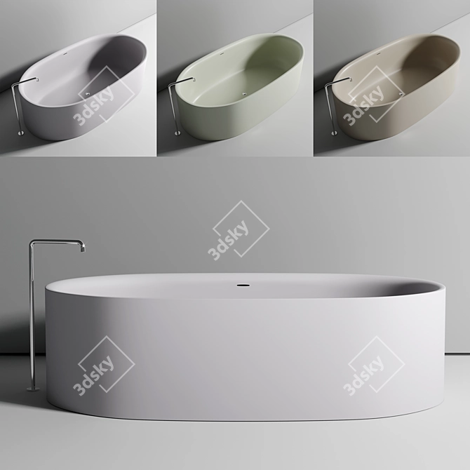 Elegant and Modern Boffi Sabbia Bathtub 3D model image 2