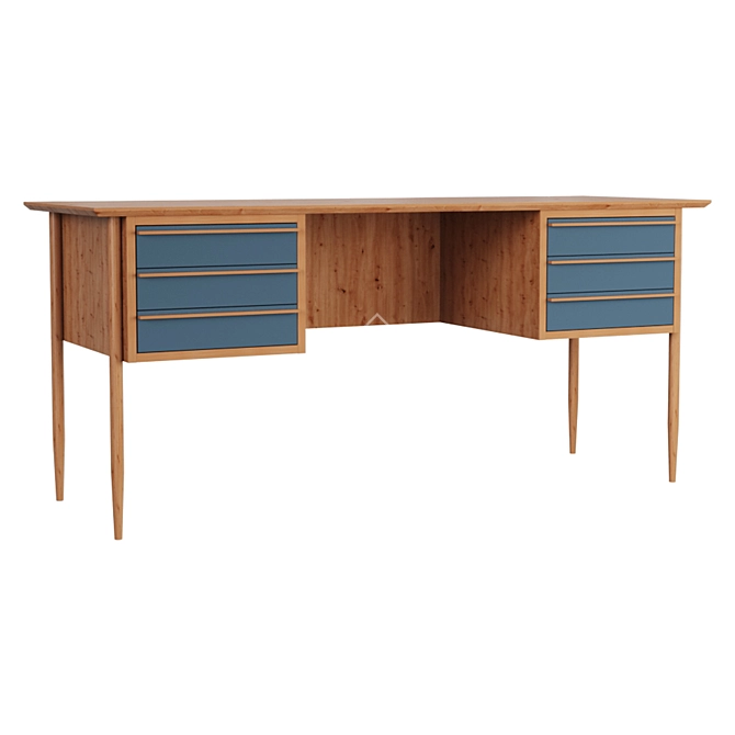 Scandinavian Style Bruni Black Work Table 3D model image 1