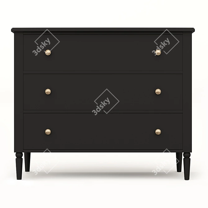 Elegant Blues Dresser: 100x83x53 cm 3D model image 5