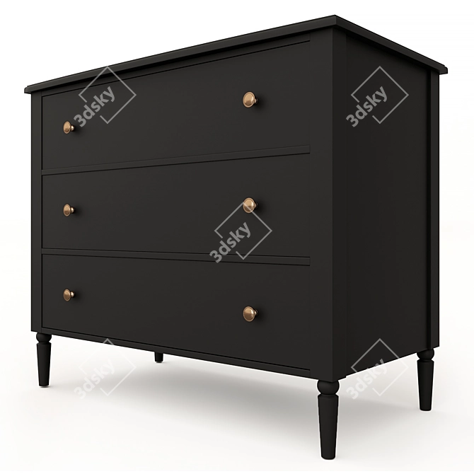 Elegant Blues Dresser: 100x83x53 cm 3D model image 6