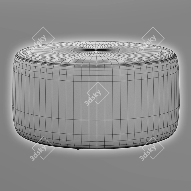 Elegant Boucle Ottoman by Kardiel 3D model image 3