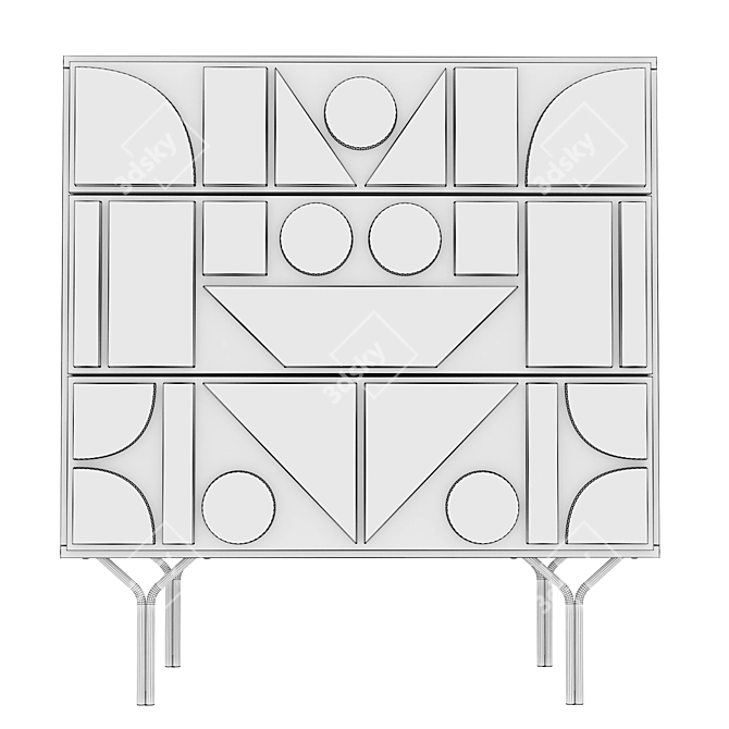 Modern Pictograph Chest of Drawers 3D model image 5