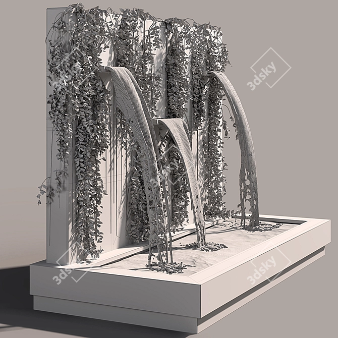 Ivy Wall Fountains: Serene Elegance 3D model image 4