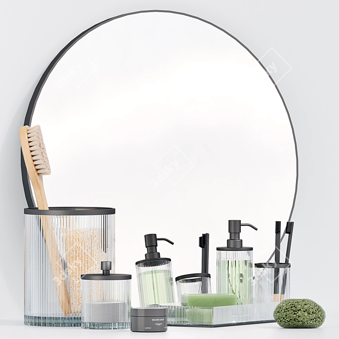 Luxury Bath Set: Infinity Mirror & Athena Accessories 3D model image 1