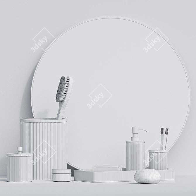 Luxury Bath Set: Infinity Mirror & Athena Accessories 3D model image 3