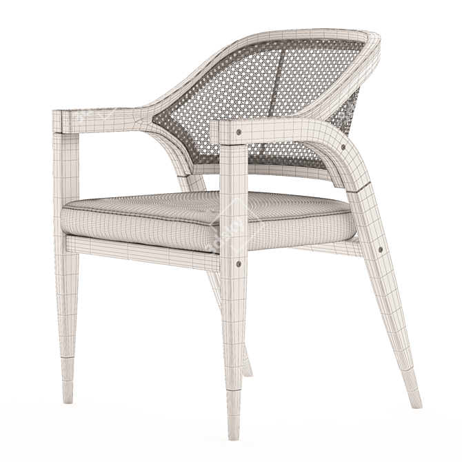 Elegant Wormley Dining Chair 3D model image 4