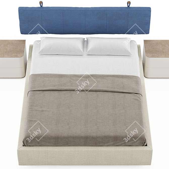 Presotto Delfi Bed v2: Italian Design Luxury 3D model image 3