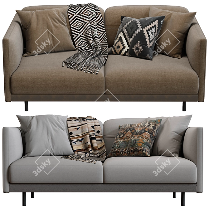 Modern Italian Arlott High Sofa 3D model image 2