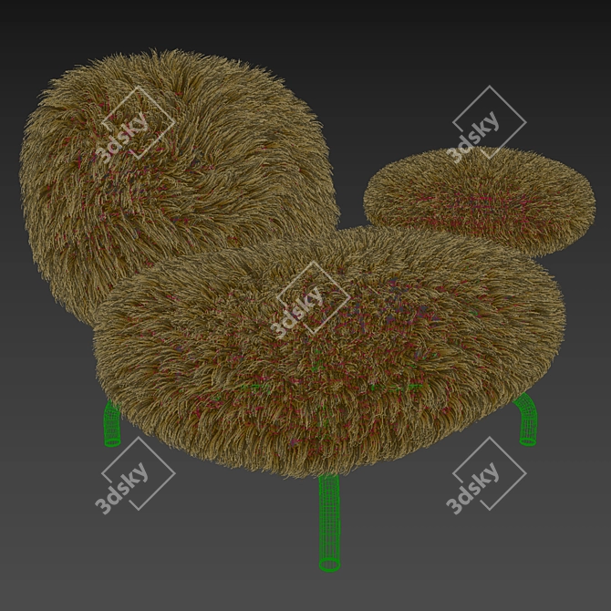 Elegant Italian Edra Cipria Armchair 3D model image 5