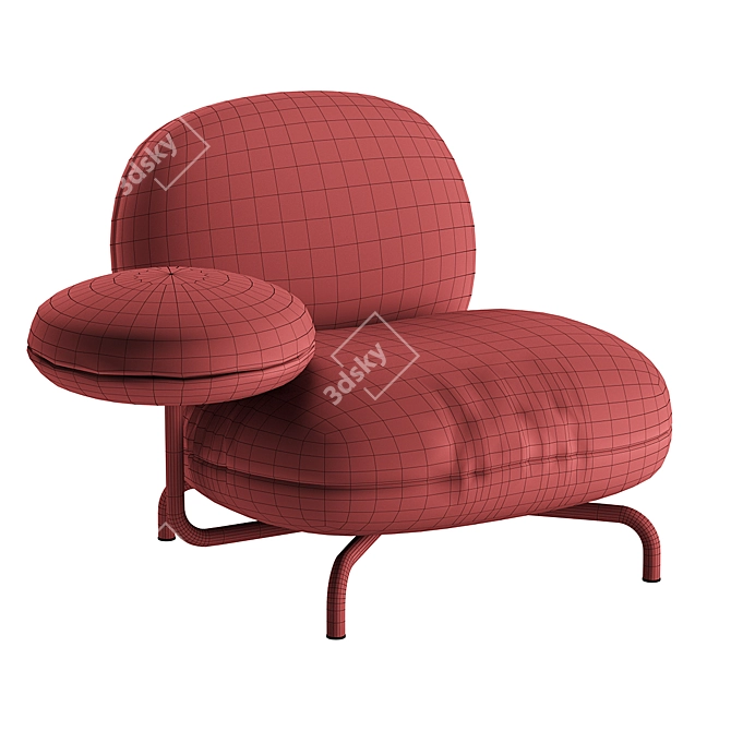 Elegant Italian Edra Cipria Armchair 3D model image 6
