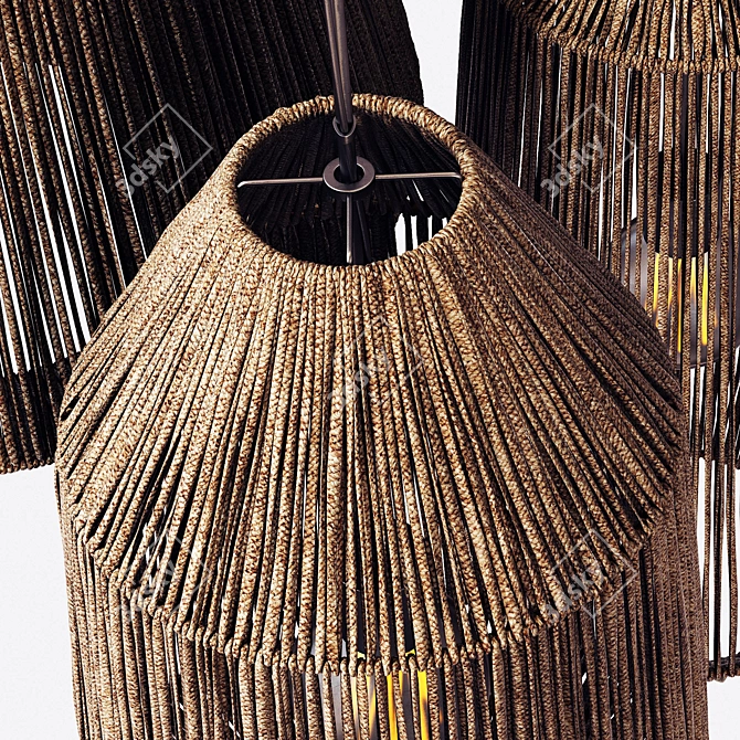 Rope Chandelier - Large Barrel Design 3D model image 5