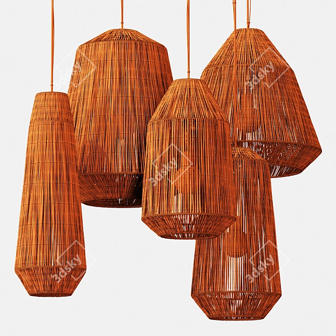 Rope Chandelier - Large Barrel Design 3D model image 7
