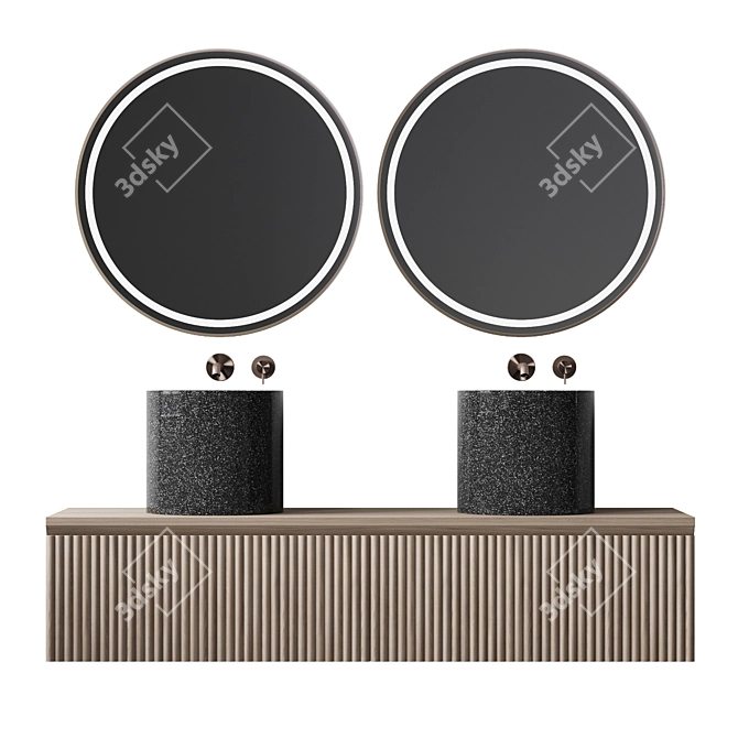 Elegant Bathroom Console: 1800mm x 400mm x 520mm 3D model image 1