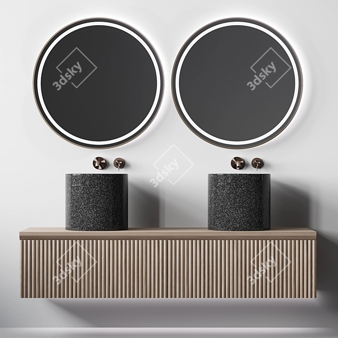 Elegant Bathroom Console: 1800mm x 400mm x 520mm 3D model image 2