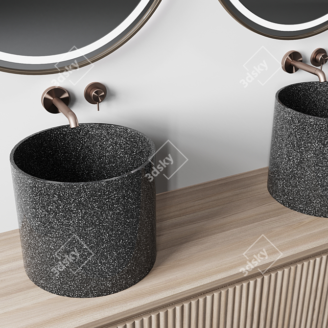 Elegant Bathroom Console: 1800mm x 400mm x 520mm 3D model image 4