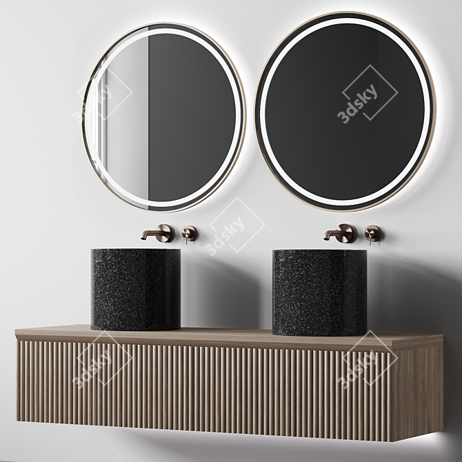 Elegant Bathroom Console: 1800mm x 400mm x 520mm 3D model image 5