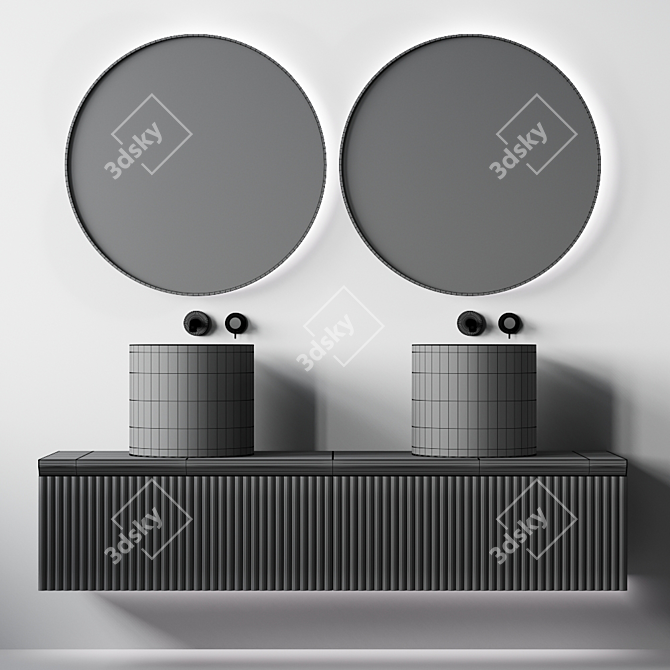 Elegant Bathroom Console: 1800mm x 400mm x 520mm 3D model image 7
