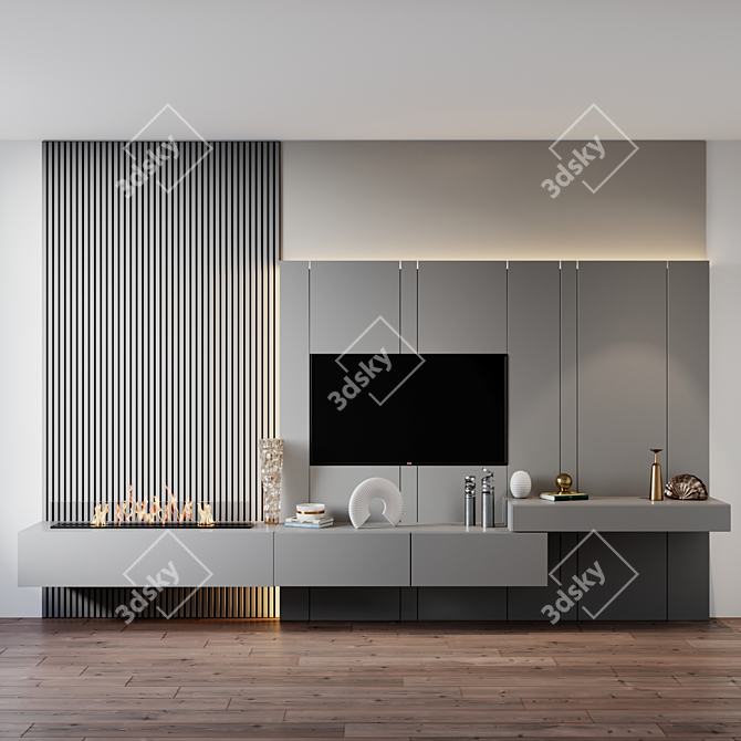 Modern TV Set with Large Dimensions 3D model image 1