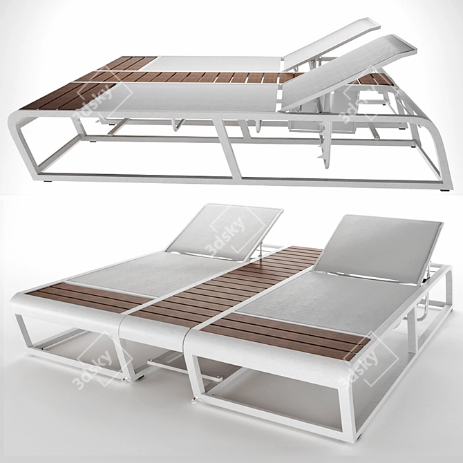 Luxury Reclining Chaise Lounge 3D model image 1