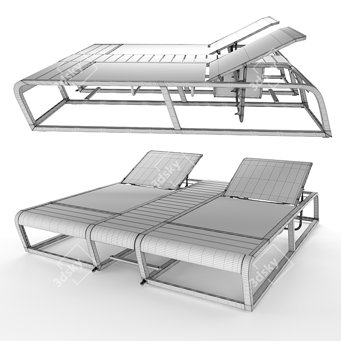 Luxury Reclining Chaise Lounge 3D model image 2