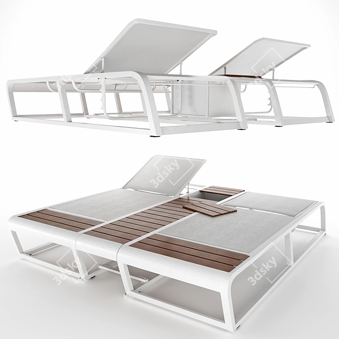 Luxury Reclining Chaise Lounge 3D model image 4