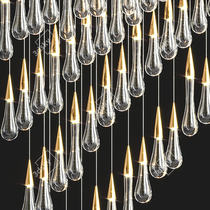 Elegant Raindrop Chandelier 3D model image 2