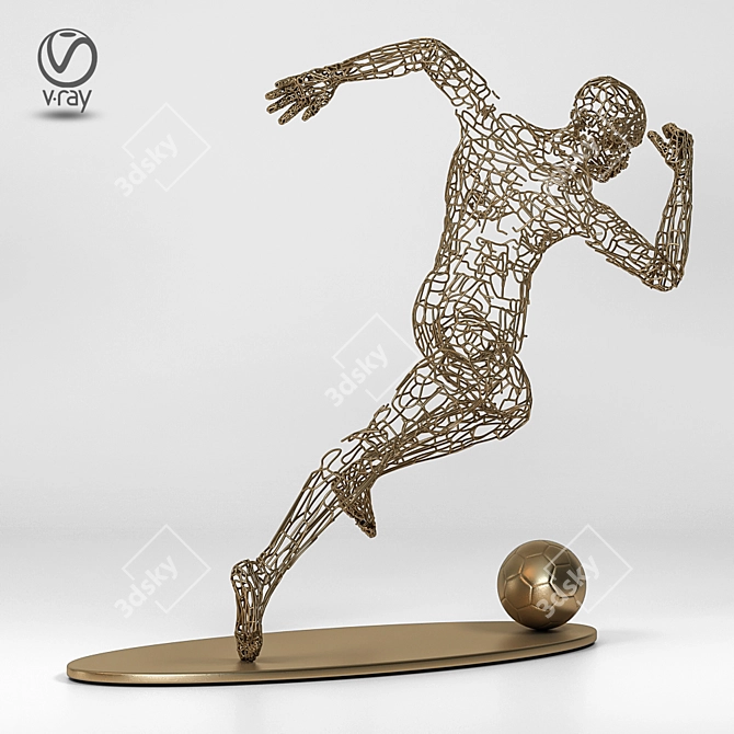 Modern Metal Men Statue 3D model image 5