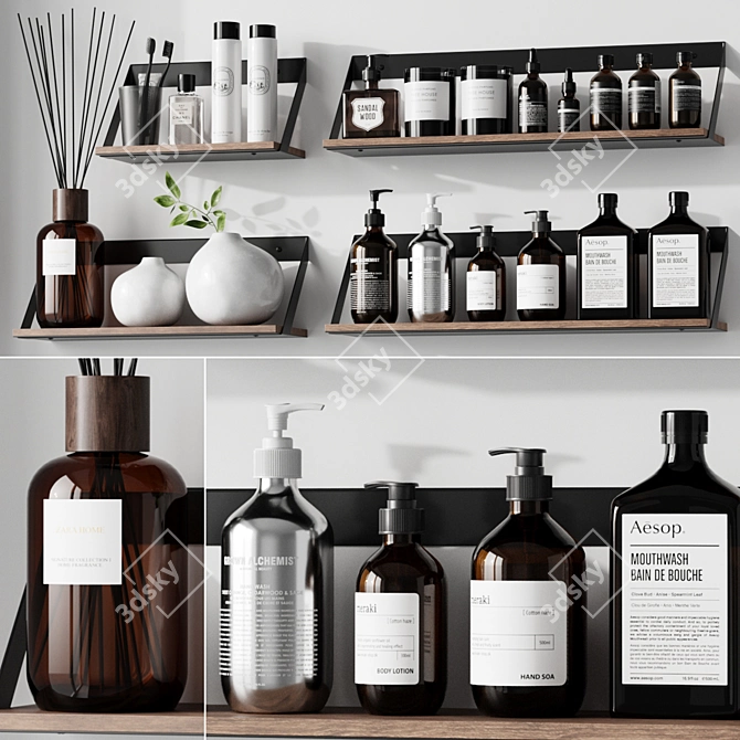 Modern Bathroom Set: 8-Piece Collection 3D model image 1