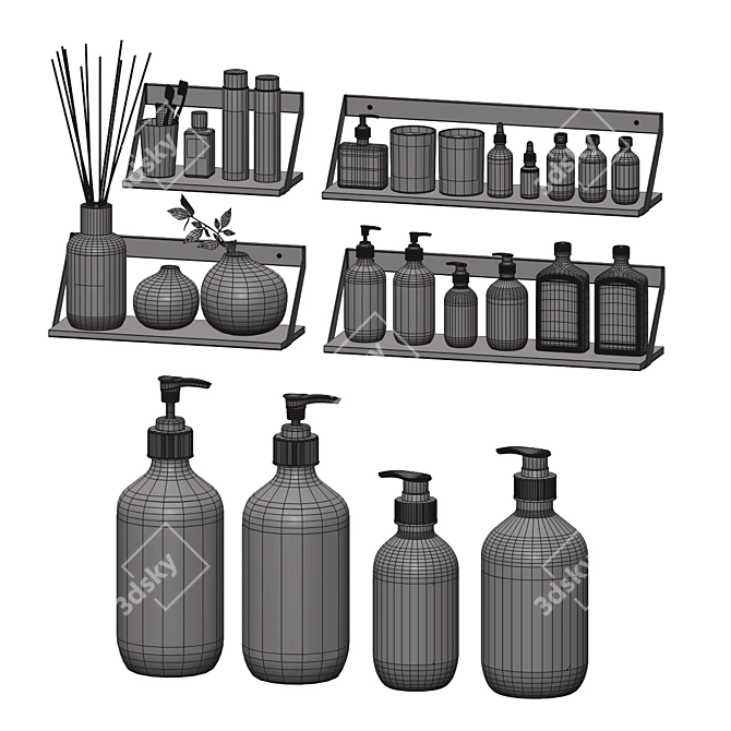 Modern Bathroom Set: 8-Piece Collection 3D model image 5