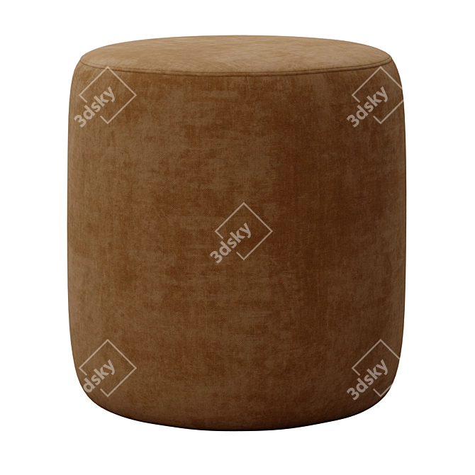 Spool 18 Ottoman: Luxe Basalt Velvet 3D model image 2