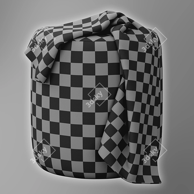 Spool 18 Ottoman: Luxe Basalt Velvet 3D model image 7