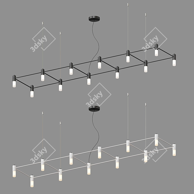 Elegant Quadrante Suspension Lamp 3D model image 3