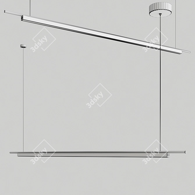 Elegant LED Pendant Light Bar 3D model image 2