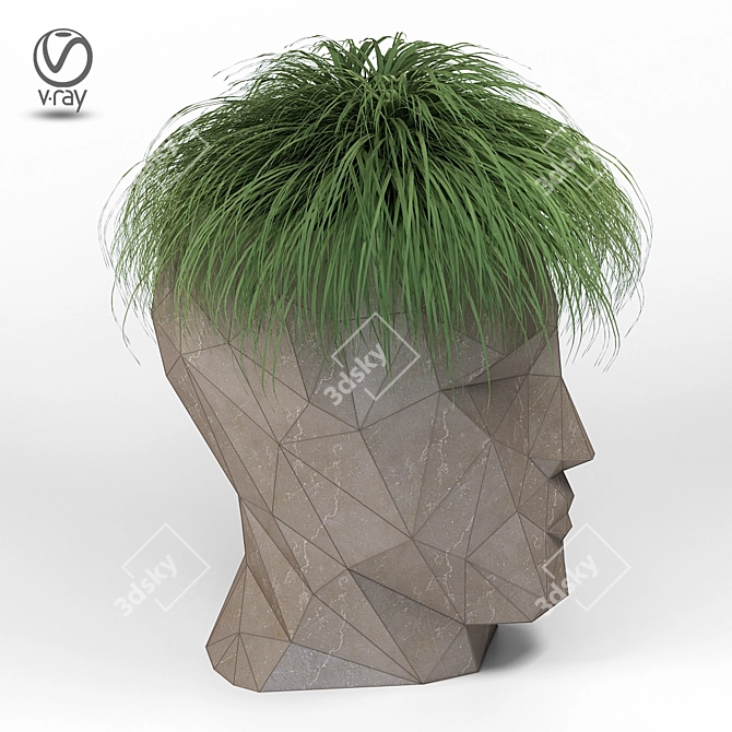 Adan Stone Face Planter 3D model image 3