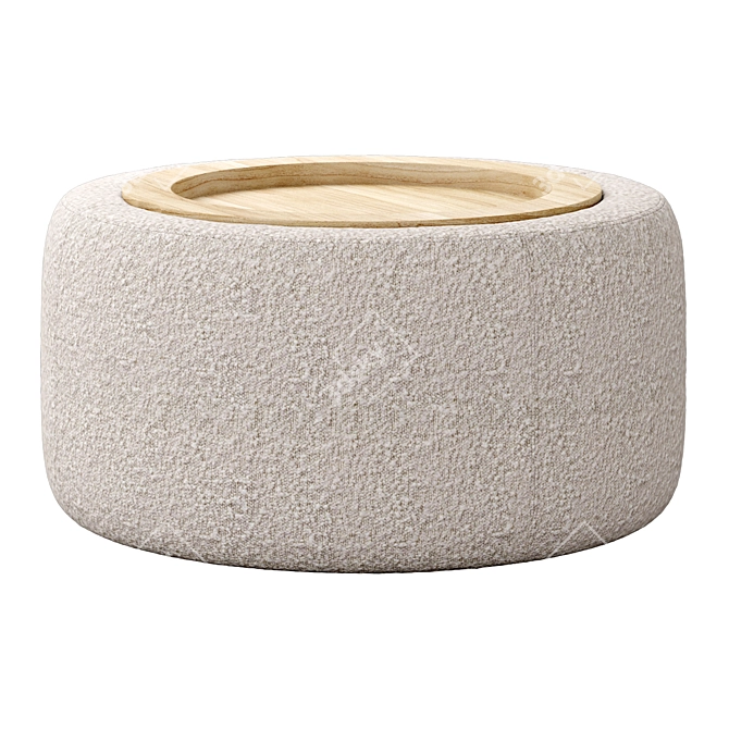 Boucle Storage Ottoman: Grover 36 3D model image 2