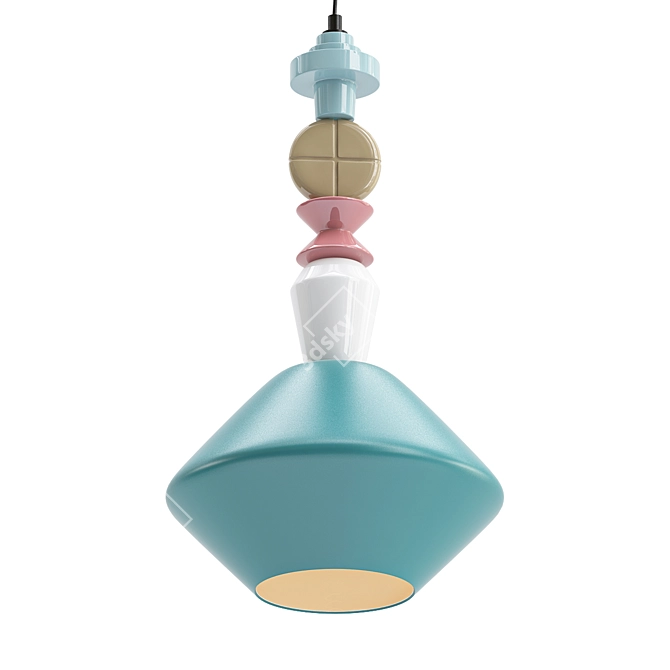 Elegant Lariat Pendant Light 3D model image 1