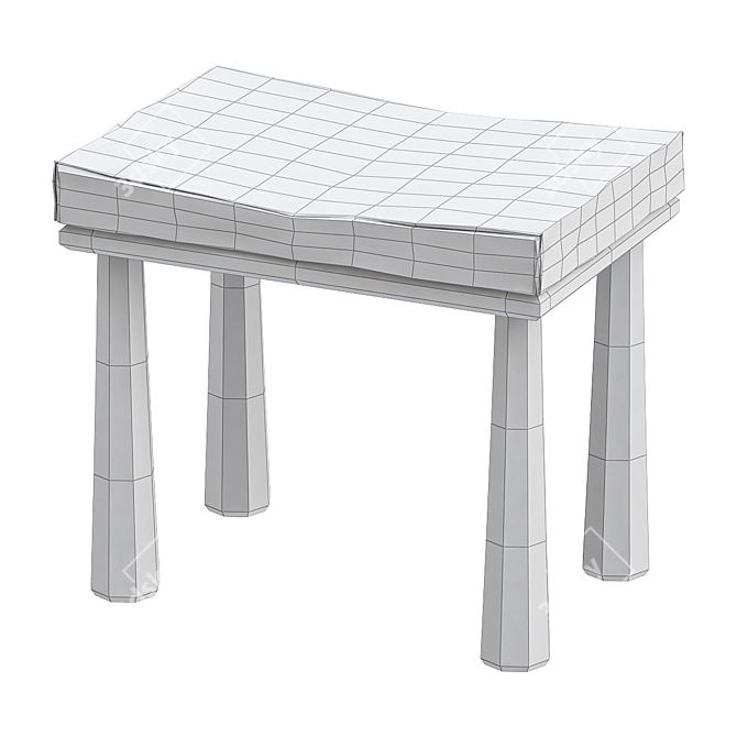 Minimalist Scandinavian Stool 3D model image 2