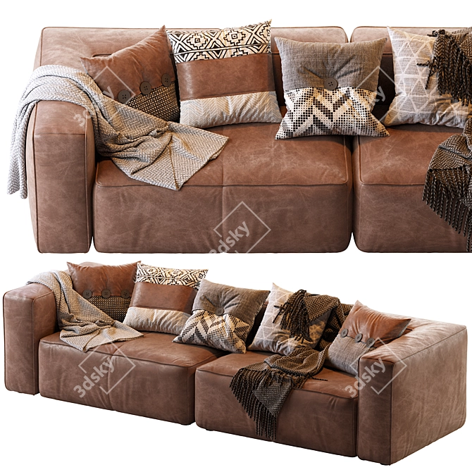 Mello Taos Brown Corner Sectional 3D model image 6