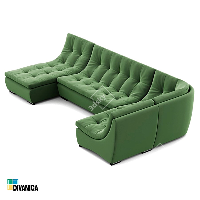 Eco York Divan: Premium Quality Furniture 3D model image 2