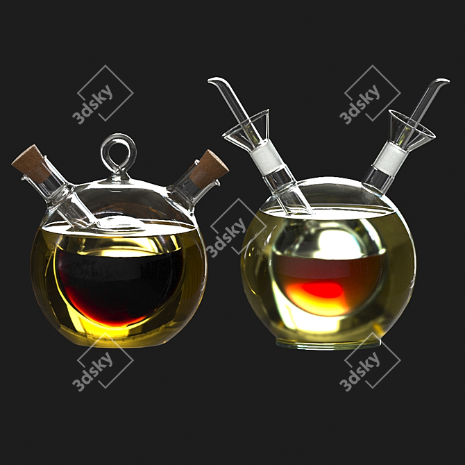 Elegant Oil & Vinegar Dispensers 3D model image 2