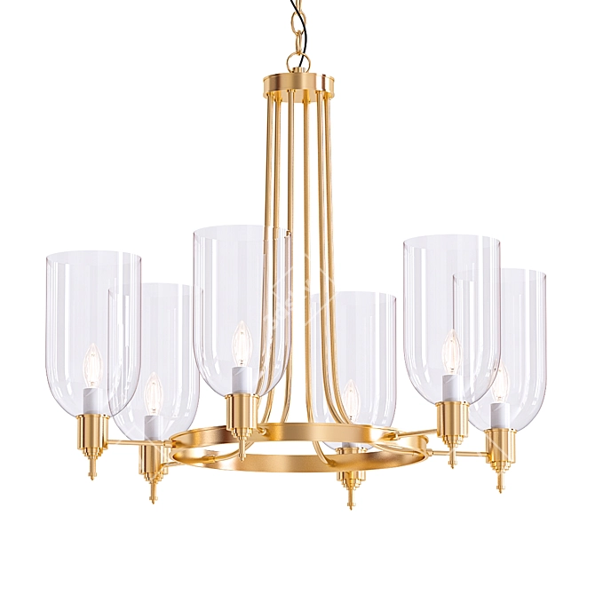 Elegant Storm Shade Chandelier 3D model image 1