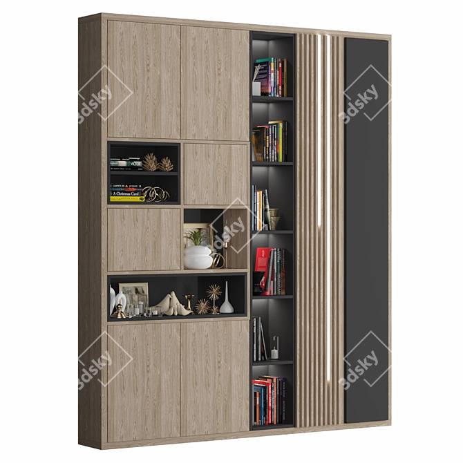 Spacious Metal Storage Rack 3D model image 2