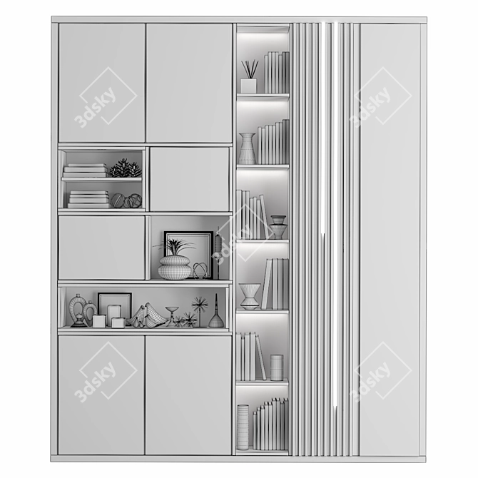 Spacious Metal Storage Rack 3D model image 4