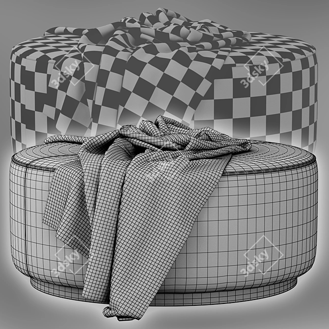 Plush Whistler Ottoman: FourHands 3D model image 4