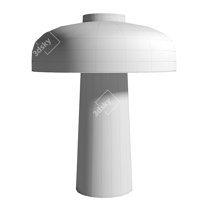 Sleek Travertine Bronze Table Lamp 3D model image 3