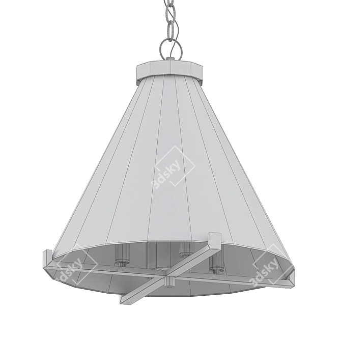 Elegant 4-Light Pendant: The Holding 3D model image 2