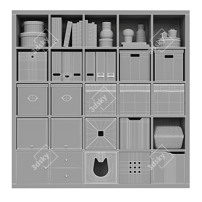 Customizable IKEA KALLAX Rack 3D model image 5