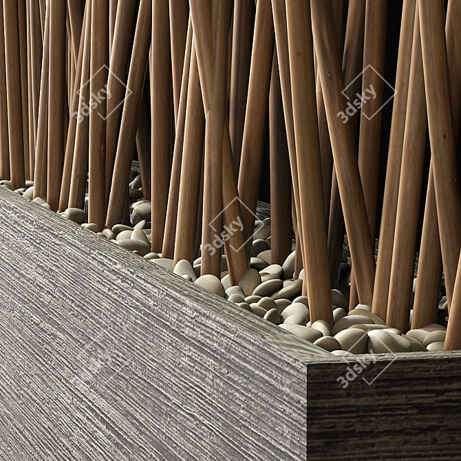 Wavy Branch Screen - Natural Wood Texture 3D model image 5
