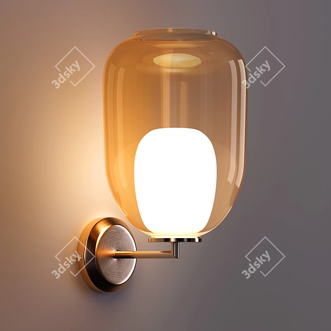 Vintage Brass Wall Sconce 3D model image 3